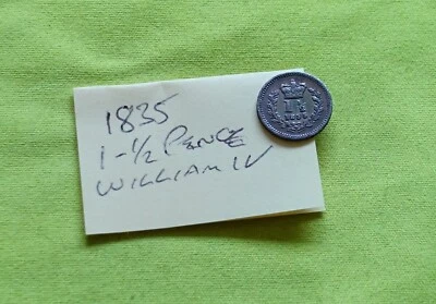 1835 Silver THREE-HALFPENCE Coin WILLIAM IV 1830 - 1837 (Combine Postage) (b) - Image 1 of 2