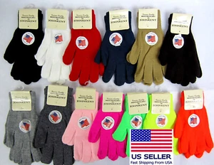 LOT OF 2- Magic Stretch Unisex Knit Glove Winter Warm One Size Fits Most - Picture 1 of 24