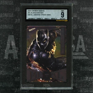 2022 SKYBOX MARVEL METAL UNIVERSE SPIDER-MAN #11 BLACK PANTHER PSGA 9 MINT - Picture 1 of 3