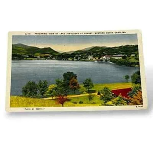 Postal Vista Panorámica Lago Junaluska al Atardecer Oeste Carolina del Norte D32 - Imagen 1 de 2