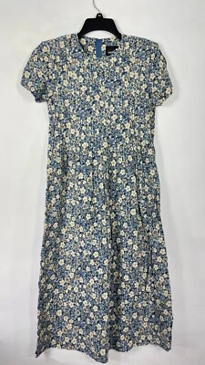 Positive Attitude Womens Shirt Dress Short Sleeve Belted Floral Sz 4 Petite. - Image 1 of 4
