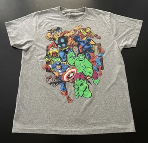 Marvel Super Heroes Avengers Group T-Shirt, Gray, Size: Large - Picture 1 of 5