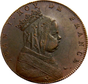 Francia Original Mediados 1700 Medalla Reyes Franceses #47 Jean 1 (02738) - Imagen 1 de 3