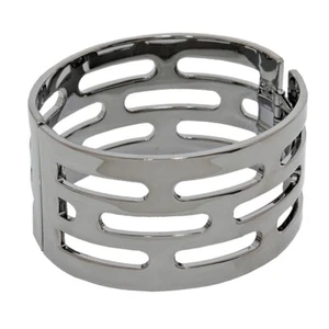 Bracciale largo grigio tono ematite stile braccialetto fascia ritagliata - Foto 1 di 1