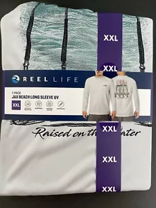 Reel Life UV Shirt Mens XXLarge GRAY Long Sleeve UPF 50+ Fishing Jax Beach NEW! - Picture 1 of 3