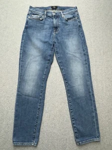 7 For All Mankind Jeans Womens 28x26 The Ankle Skinny Blue Denim Stretch 7FAM - Picture 1 of 12