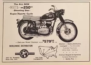 1965 White 250 Shooting Star Motorrad Printanzeige - Bild 1 von 1