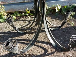Antique Large Wrought Iron Rustic Gothic Style 5 Branch Chandelier Green Patina 