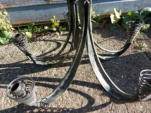 Vintage Large Black Wrought Iron Rustic Gothic Style 5 Arm Branch Chandelier - Picture 1 of 7