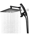 G-Promise Matte BLACK All Metal Dual Square Shower Head Combo | 10" Rain Shower 