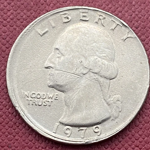 1979 Washington Quarter 25c MINT ERROR - OFF CENTER #48991 Cover