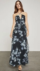 NWT! BCBG Maxazria Silhouette Floral Maxi Dress DK Midnight Com Sz 0 $338.00 - Picture 1 of 4