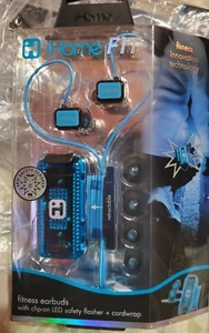 iHome FIT - Fitness earbuds w/ Clip-on LED Safety flasher - BLUE iB12BL - Bild 1 von 2