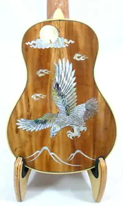 Alulu Solid Acacia Koa concert Ukulele, Eagle MOP inlay, HU1082 - Picture 1 of 6