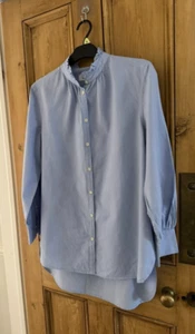Toast schöne Oxford-Baumwollbluse mit Tortenbodenkragen Größe 12 - zweimal getragen - Bild 1 von 8