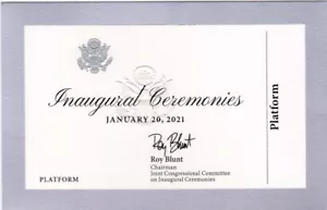 2021 Joe Biden Kamala Harris Inauguration Ceremonies Ticket - PLATFORM - Bild 1 von 2