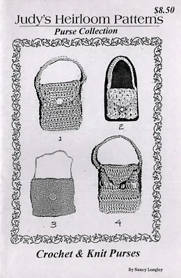 Crochet & Knit Purses - 4 Styles by Judy's Heirloom Patterns Purse Collection - Image 1 of 4