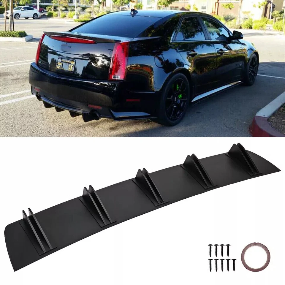 For Cadillac CTS XTS ATS CT4 CT5 Black Rear Bumper Diffuser Lip Spoiler Splitter - Изображение 1 из 4