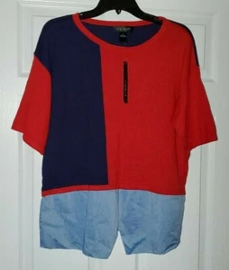 $60 NWT August Silk Womens Layered Lightweight Knit Top Shirt Size M Medium - Picture 1 of 4