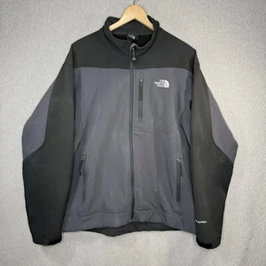The North Face Mens Apex Jacket Black Gray Soft Shell Fleece Lined Sz XL - Picture 1 of 17