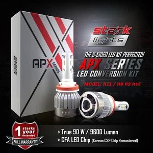 Stark APX 90W 9600LM LED 6000K Bulbs White Headlight Conversion Kit PAIR - H11 - Picture 1 of 8