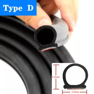 D Shape Car Door Rubber Seal Strip Hood Trunk Trim Edge Moulding Weatherstrip - Bild 1 von 7