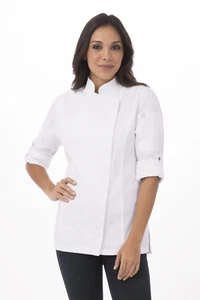 White Chefworks Hartford Women's Chefs Jacket SX-3XL Hospitality Bistro Kitchen - Picture 1 of 1