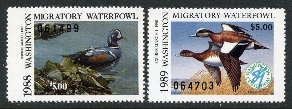 WASHINGTON 1988-89 WATERFOWL STAMPS MINT, NH - Image 1 of 1