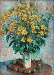 Jerusalem Artichoke Flowers Painting by Claude Oscar Monet Reproduction - Picture 1 of 3