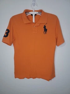 Polo Ralph Lauren Youth Large 14 / 16 Orange Blue Big Pony 3 Polo Shirt L144 - Picture 1 of 8