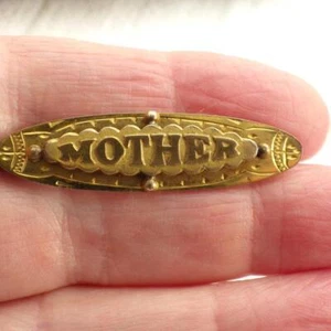 Vintage Antique Gold & Rose Gold Mother Brooch Pin signed TSC Victorian ? - Picture 1 of 3