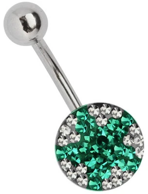 Piercing Ombelico Gioiello Banana Spina Stern Motivo Sur Rotonde Epoxy Piastra - Immagine 1 di 2