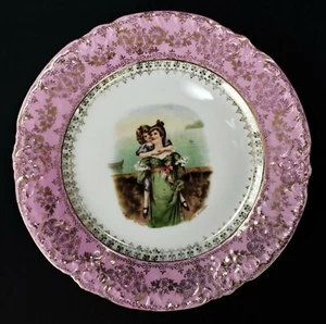 Antique Victoria Austria Portrait Plate Maude Goodman "With all my heart" 8¾" - Picture 1 of 12