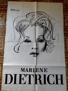 AFFICHE 80X120 - MARLENE DIETRICH - DESSIN RENE BOUCHE - IMP. AUSSEL - 1962 - Photo 1/2