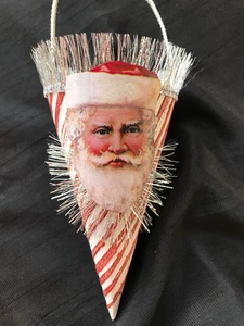 Antik Look Schrott Weihnachtsschmuck SANTA Bonboniere Behälter, Handarbeit - Bild 1 von 4