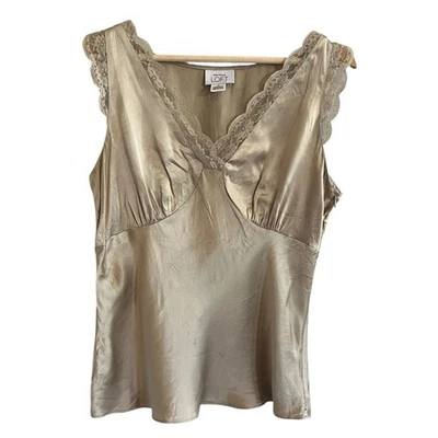 Ann Taylor LOFT женщин Y2K Babydoll шелк камзол верхний размер 12 кружева кокетка фея - Изображение 1 из 4