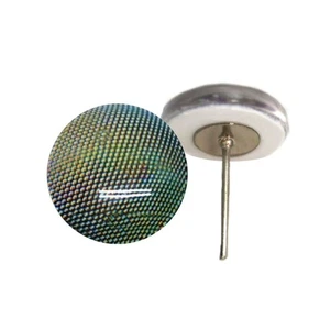 Paar grüne polierte Fliegenglasaugen auf Draht Stiftpfosten - Bild 1 von 4