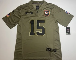 Großes Patrick Mahomes #15 Salute To Service Trikot oliv Kansas City Chiefs neu mit Etikett - Bild 1 von 13