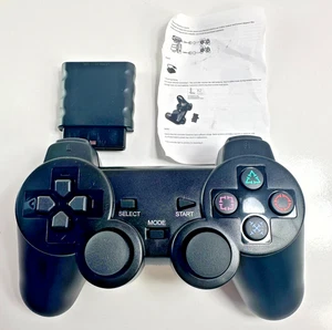 Controlador inalámbrico Sony PlayStation 2 2,4 GHz con adaptador negro - Imagen 1 de 2