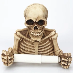 Retro Skull Toilet Paper Holder Wall Mount Toilet Tissue Paper Roll Storage Hold - Picture 1 of 11