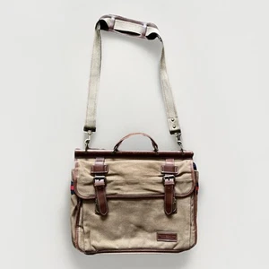 Tommy Hilfiger Workhorse Messenger Bag - Canvas And Leather - Brown - Picture 1 of 13