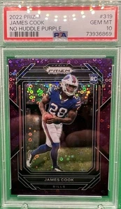 🔥📈2022 Prizm James Cook Purple Disco Rookie Card /35, PSA 20 🔥 SSP 🔥 - Picture 1 of 3