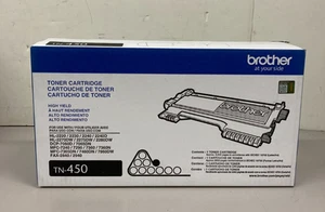 Cartucho de tóner de alto rendimiento negro Brother TN-450 original OEM/caja abierta y bolsa - Imagen 1 de 7