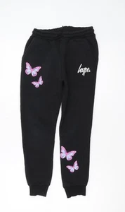 Hype Girls Black Joggers 11-12 Years Butterfly Print - Picture 1 of 12