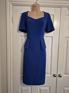 BNWT Blue Lined Dress Size 14 By Marks & Spencer - Picture 1 of 3