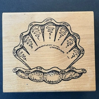 Almeja de sello de goma Purple Wave grande abierta Oyster Shell You Fill It 1994 Foto 1 de 4