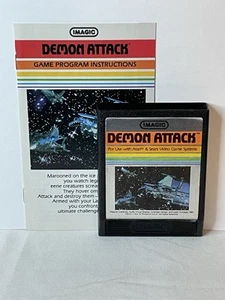 IMAGIC Demon Attack (Atari 2600, 1982) Cartridge & Manual Cleaned Tested - Picture 1 of 7