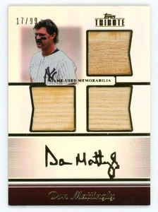 2011 Topps Tribute Don Mattingly Triple Game Used Bat Relic 17/99 SP Yankees - Picture 1 of 1