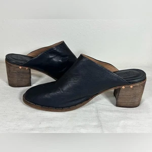 Tacones de mula Beek by Two Birds Hecho a Mano de cuero negro talla 11 - Imagen 1 de 8