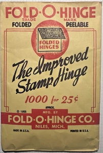 FOLD-O-HINGE BRIEFMARKENSCHARNIERE - gefaltet, abziehbar 1955 Harold Cohn & Co. USA gebraucht 6F - Bild 1 von 3